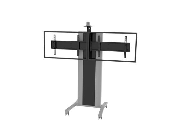 EDBAK Golvstativ VCTX247 VideoKonferans 2x 40-47" | Kamera- og codec-hylla 