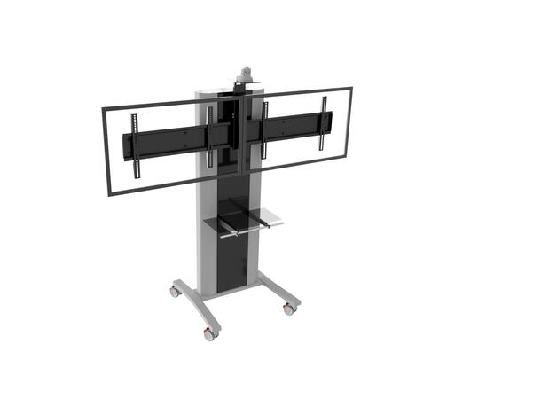 EDBAK Golvstativ VCTX247 VideoKonferans 2x 40-47" | Kamera- og codec-hylla 