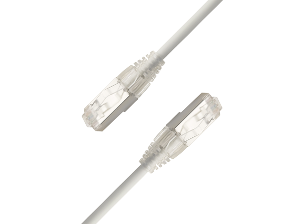 LinkIT F/UTP SlimPatch Cat6a hvit 0.5m AWG 28 | LSZH | Snagless | OD 4.7mm 