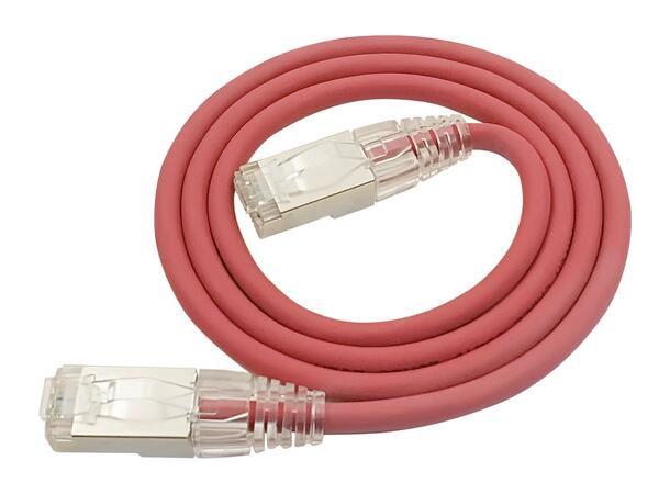 LinkIT F/UTP SlimPatch Cat6a röd 3m AWG 28 | LSZH | Snagless | OD 4.7mm 