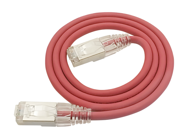 LinkIT F/UTP SlimPatch Cat6a röd 3m AWG 28 | LSZH | Snagless | OD 4.7mm 