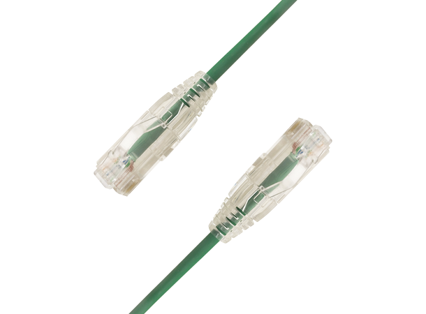 LinkIT U/UTP SlimPatch Cat6a grön 0.2m AWG28/7 | LSZH |Snagless | OD 3.6mm 