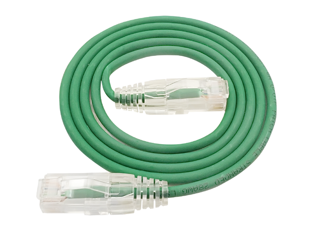 LinkIT U/UTP SlimPatch Cat6a grön 0.2m AWG28/7 | LSZH |Snagless | OD 3.6mm 