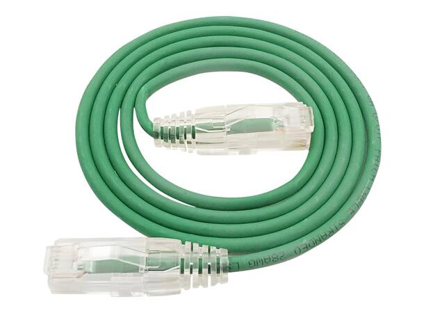 LinkIT U/UTP SlimPatch Cat6a grön 5m AWG28/7 | LSZH |Snagless | OD 3.6mm 