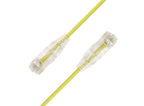 LinkIT U/UTP SlimPatch Cat6a gul 0.3m AWG28/7 | LSZH |Snagless | OD 3.6mm 