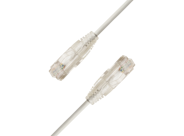 LinkIT U/UTP SlimPatch Cat6a hvit 0.5m AWG28/7 | LSZH |Snagless | OD 3.6mm 