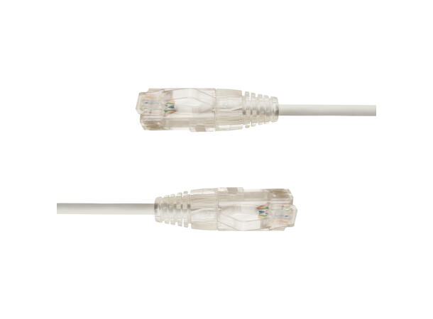 LinkIT U/UTP SlimPatch Cat6a hvit 0.5m AWG28/7 | LSZH |Snagless | OD 3.6mm 