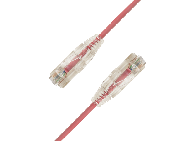 LinkIT U/UTP SlimPatch Cat6a röd 3m AWG28/7 | LSZH |Snagless | OD 3.6mm 