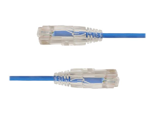 LinkIT U/UTP SlimPatch Cat6a blå 1m AWG28/7 | LSZH |Snagless | OD 3.6mm 