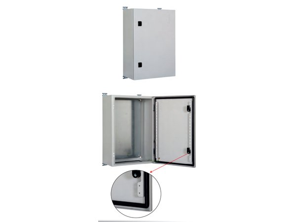 Lande Wall/Post cab. IP66 Grey W400xD200 Steel door | Dust/boot | b400xd200xH400 