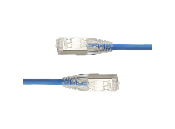 LinkIT F/UTP SlimPatch Cat6a blå 1m AWG 28 | LSZH | Snagless | OD 4.7mm 