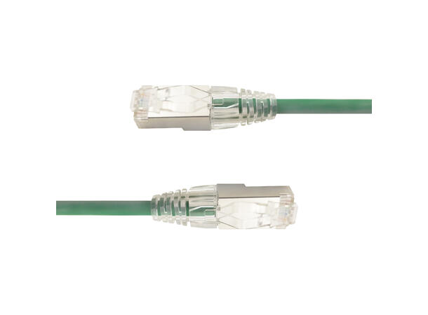 LinkIT F/UTP SlimPatch Cat6a grön 0.3m AWG 28 | LSZH | Snagless | OD 4.7mm 