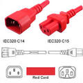 LinkIT str&#246;mkabel C15/C14 r&#246;d 1m 3 x 1,00mm&#178; | PVC