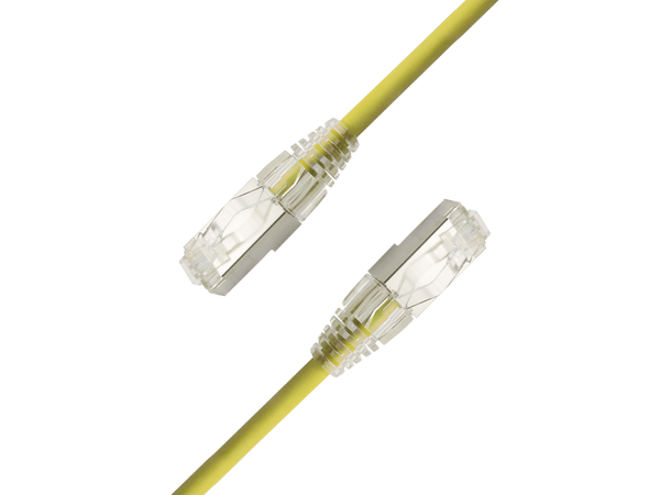 LinkIT F/UTP SlimPatch Cat6a gul 0.5m AWG 28 | LSZH | Snagless | OD 4.7mm 