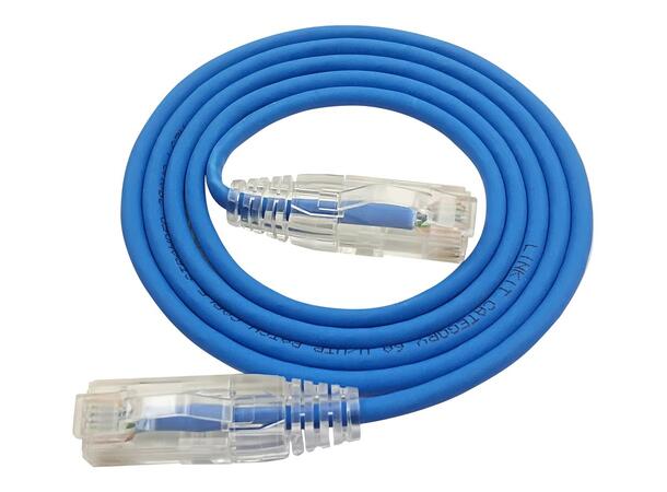 LinkIT U/UTP SlimPatch Cat6a blå 2m AWG28/7 | LSZH |Snagless | OD 3.6mm 