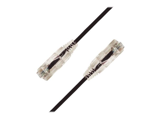 LinkIT U/UTP SlimPatch Cat6a svart 0.75m AWG28/7 | LSZH |Snagless | OD 3.6mm 