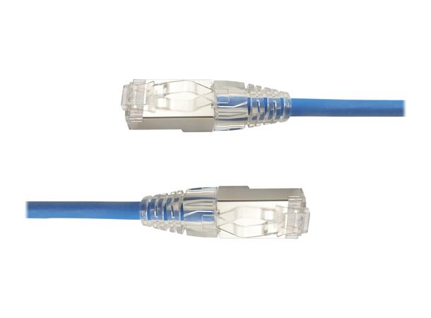 LinkIT F/UTP SlimPatch Cat6a blå 3m AWG 28 | LSZH | Snagless | OD 4.7mm 