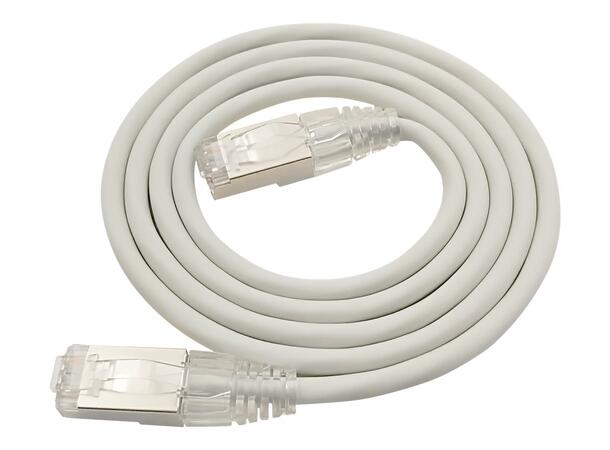 LinkIT F/UTP SlimPatch Cat6a grå 0.2m AWG 28 | LSZH | Snagless | OD 4.7mm 