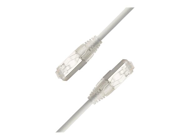 LinkIT F/UTP SlimPatch Cat6a hvit 2m AWG 28 | LSZH | Snagless | OD 4.7mm 