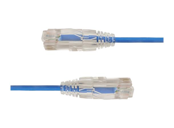 LinkIT U/UTP SlimPatch Cat6a blå 0.2m AWG28/7 | LSZH |Snagless | OD 3.6mm 