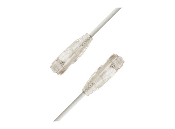 LinkIT U/UTP SlimPatch Cat6a hvit 3m AWG28/7 | LSZH |Snagless | OD 3.6mm 