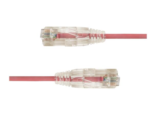 LinkIT U/UTP SlimPatch Cat6a röd 1m AWG28/7 | LSZH |Snagless | OD 3.6mm 