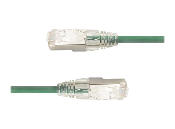 LinkIT F/UTP SlimPatch Cat6a grön 2m AWG 28 | LSZH | Snagless | OD 4.7mm 