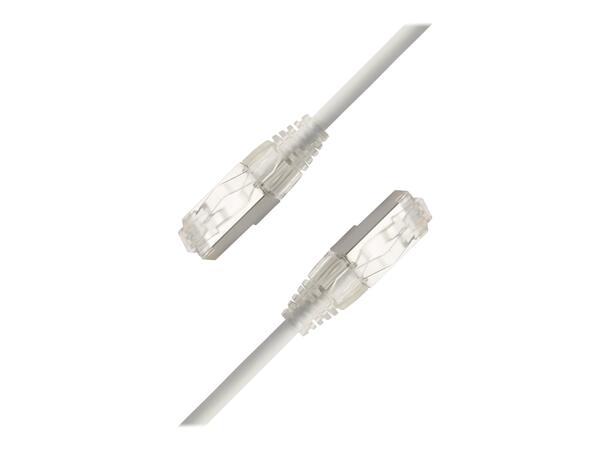 LinkIT F/UTP SlimPatch Cat6a hvit 0.2m AWG 28 | LSZH | Snagless | OD 4.7mm 