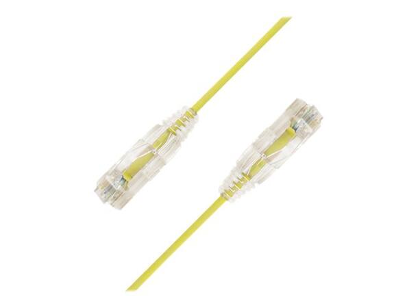 LinkIT U/UTP SlimPatch Cat6a gul 3m AWG28/7 | LSZH |Snagless | OD 3.6mm 