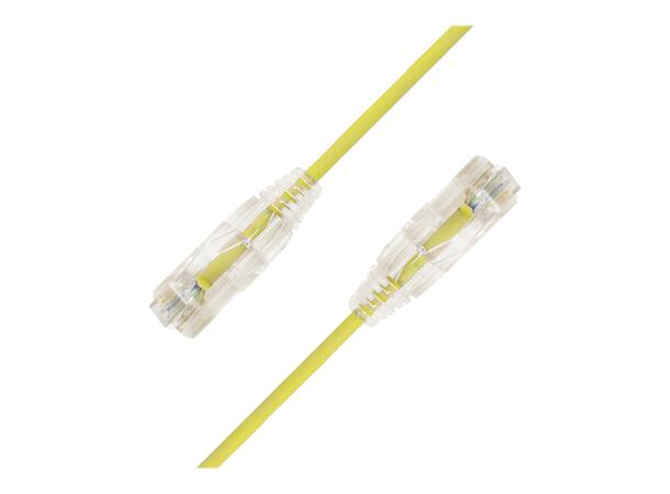 LinkIT U/UTP SlimPatch Cat6a gul 0.2m AWG28/7 | LSZH |Snagless | OD 3.6mm 