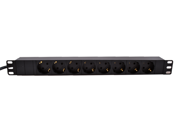 LinkIT 19"  Power rail 8xCEE7/4  5m CEE 7/7,  u/bryter, 2,0 meter, 16A 3600W 