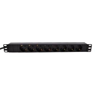 LinkIT 19&quot;  Power rail 8xCEE7/4  5m CEE 7/7,  u/bryter, 2,0 meter, 16A 3600W