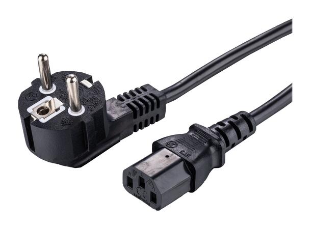 LinkIT strømkabel CEE 7/7-C13 svart 1m Vinklet Schuko - C13 | 1,50mm² | LSZH 