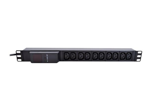 LinkIT 19" Power rail 10 x C13  2m CEE 7/7 4000W 16A Amperemeters 