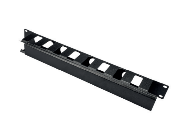 Lande 19" Cable guide w/lid Black 1U w/Sliding lid 