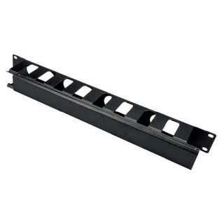 Lande 19&quot; Cable guide w/lid Black 1U w/Sliding lid