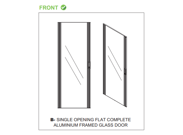 Lande DYNAmic xxU W600xD600 Glass door | Perforated rear door | Grey 