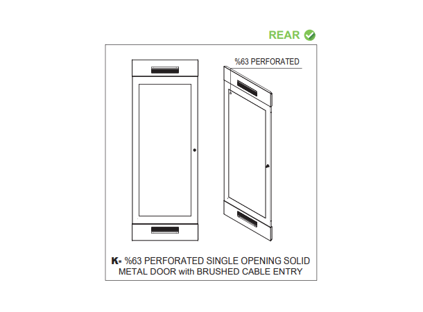 Lande DYNAmic xxU W600xD600 Glass door | Perforated rear door | Grey 