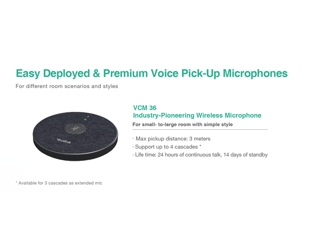 Yealink VCM36-W wireless microphone Kompatibel med  A20/A30/UVC84/86 