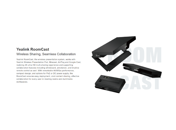 Yealink RoomCast inkl 1 stk WPP20 Airplay, Miracast, Chromcast, Wi-Fi 