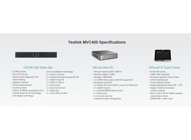 Yealink MVC400-C3-000 Microsoft Teams Rooms System 