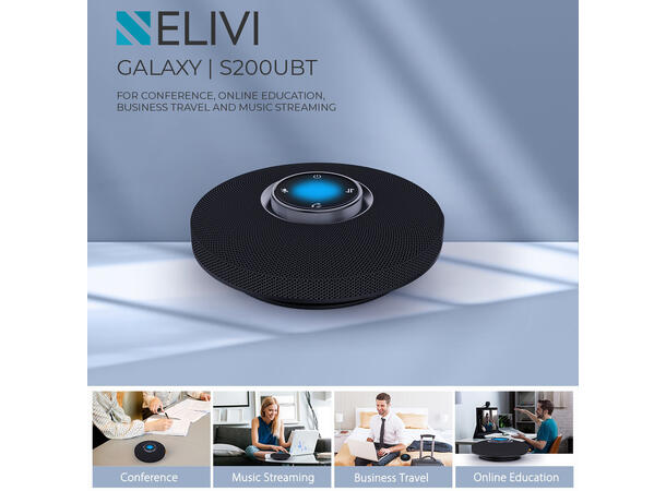 ELIVI Galaxy S200UBT SpeakerPhone BT/USB USB | BT v5.3 | 360° Pickup | 12hours 