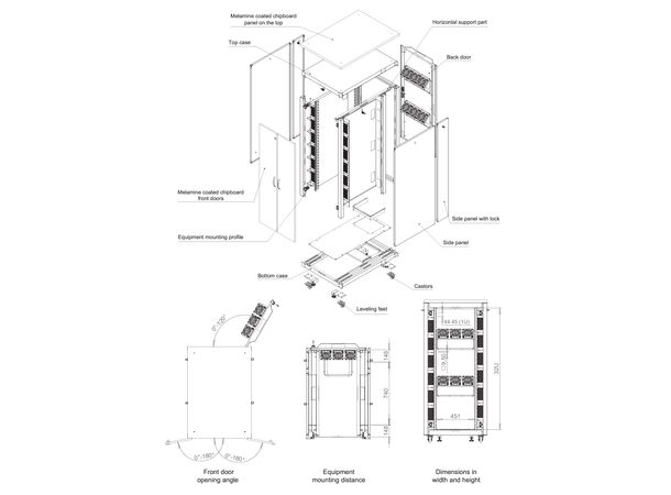 Lande SOUNDproof 32U W750xD1130xH1666mm | 750kg | Maple 