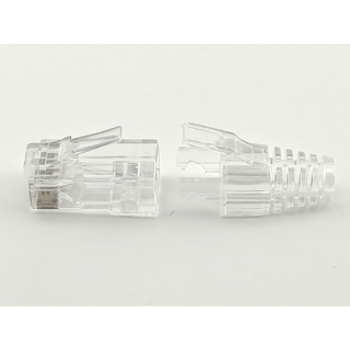 LinkIT Unshielded RJ45 plug &amp; clear boot 50&#181; gold-plated | AWG23-26 | 50 of each