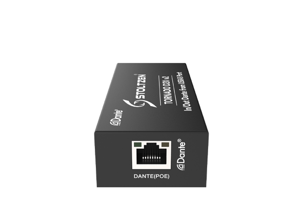 Stoltzen Tornado Installer D2X Dante-USB In/Out Dante from USB-B Port w/PoE 