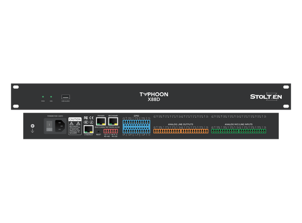 Stoltzen Typhoon X88D DSP Dante Dante 8x8 | Analog 8x8 | USB | 18x18 