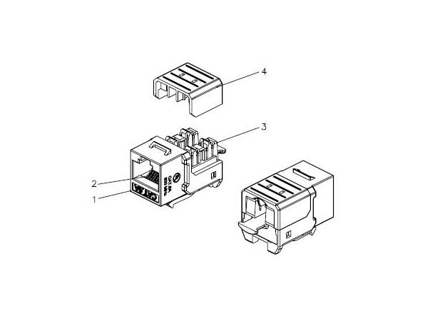 LinkIT Keystonemodul Cat.6/6A UTP Termineres med eller uten verktøy 