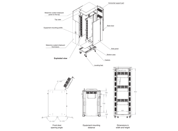 Lande SOUNDproof 42U W750xD1130xH2110mm | 750kg | Black 